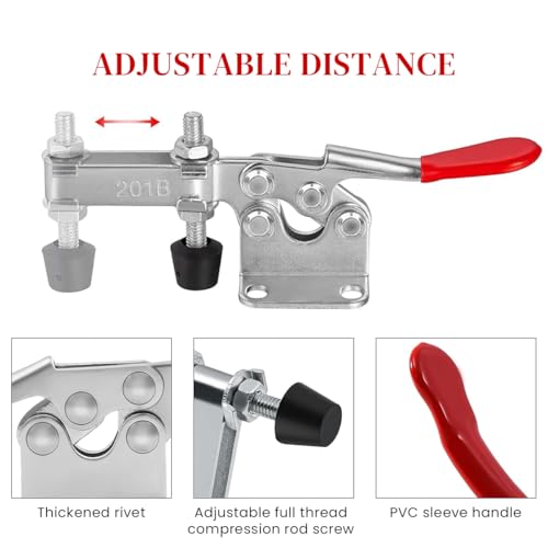 Serplex® 8Pcs Toggle Clamp Set, 440LBS Heavy Duty Quick Release Horizontal Hold Down Clamps with Antislip Ergonomic Grip for Woodworking, Welding, Metalworking, DIY & Furniture Repair Serplex® 8Pcs Toggle Clamp Set, 440LBS Heavy Duty Quick Release Horizontal Hold Down Clamps with Antislip Ergonomic Grip for Woodworking, Welding, Metalworking, DIY & Furniture Repair